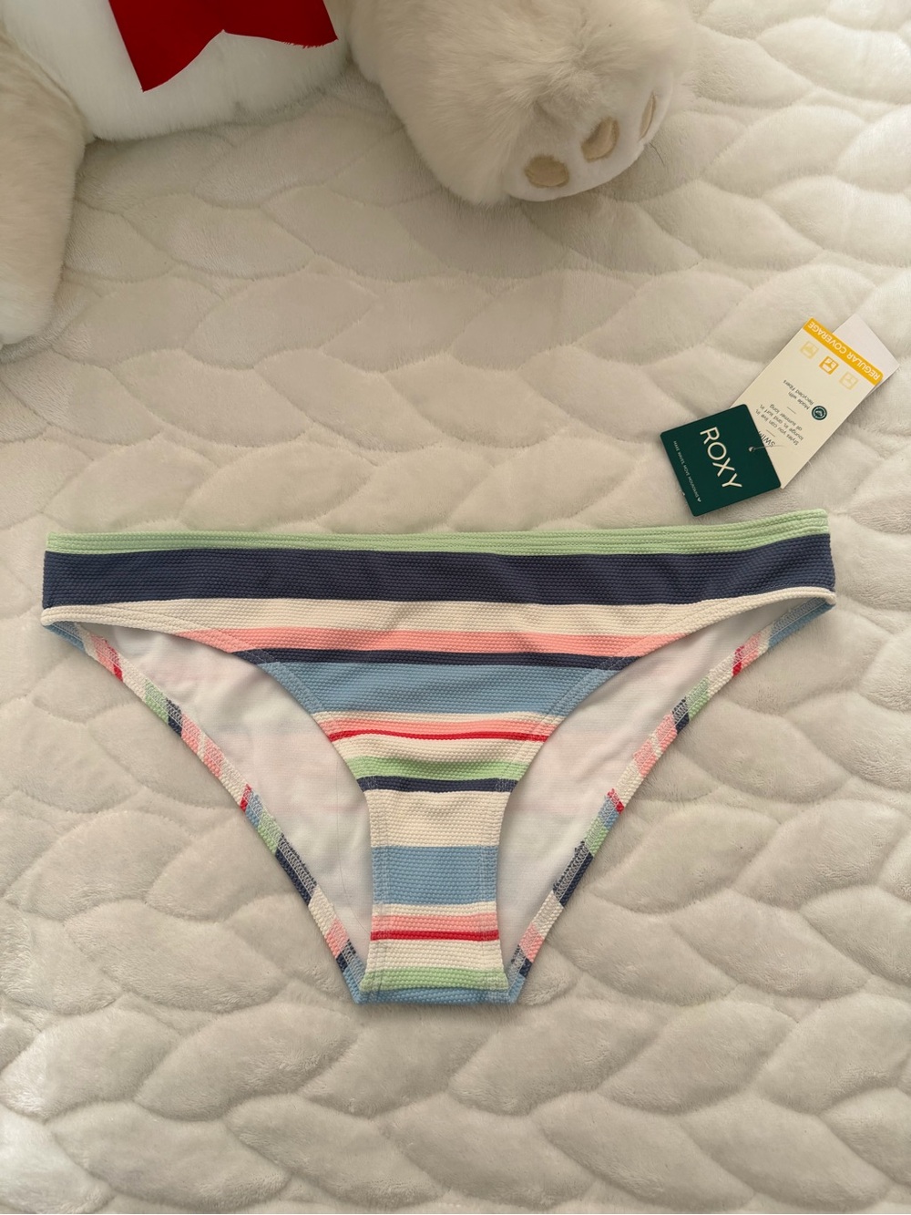 NEW! Roxy Multicolor Striped Bikini Bottoms size XL